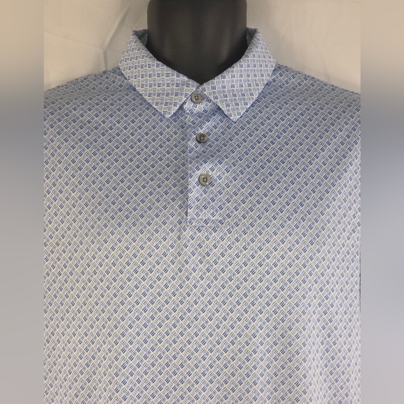 PGA Tour Pro Series Men's Blue Patterned Polo Shirt Golf Size Medium F-2062 - Picture 4 of 10